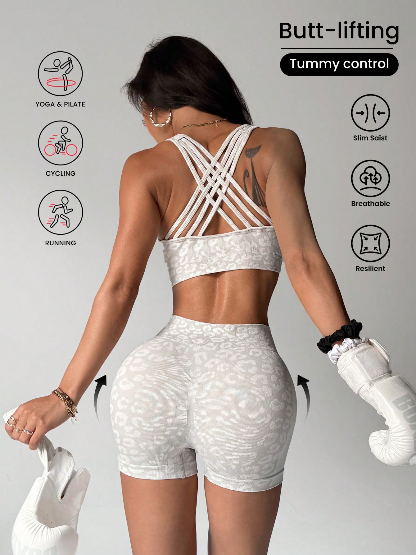 Running Gear - High waisted and belly hugging leopard
