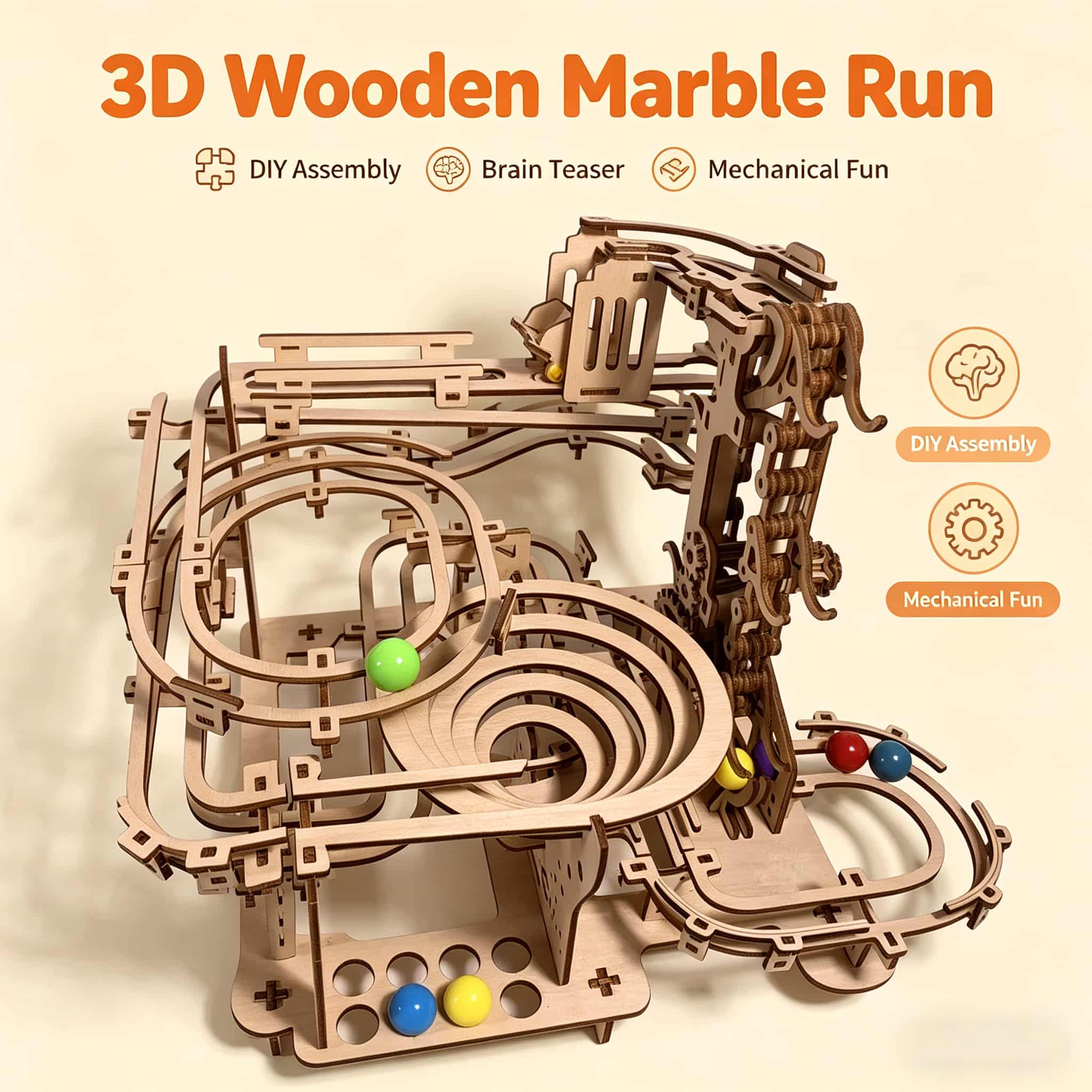Mechanical Marble Run 3D Woode - Running Gear Track recension och pris