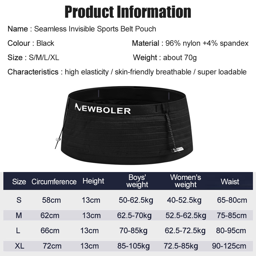 NEWBOLER Elastic Sports Waist  - Running Gear Belt recension och pris