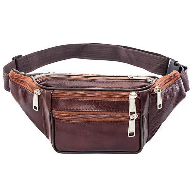 Leather Men Waist Chest Bag Th - Running Belt Waist recension och pris